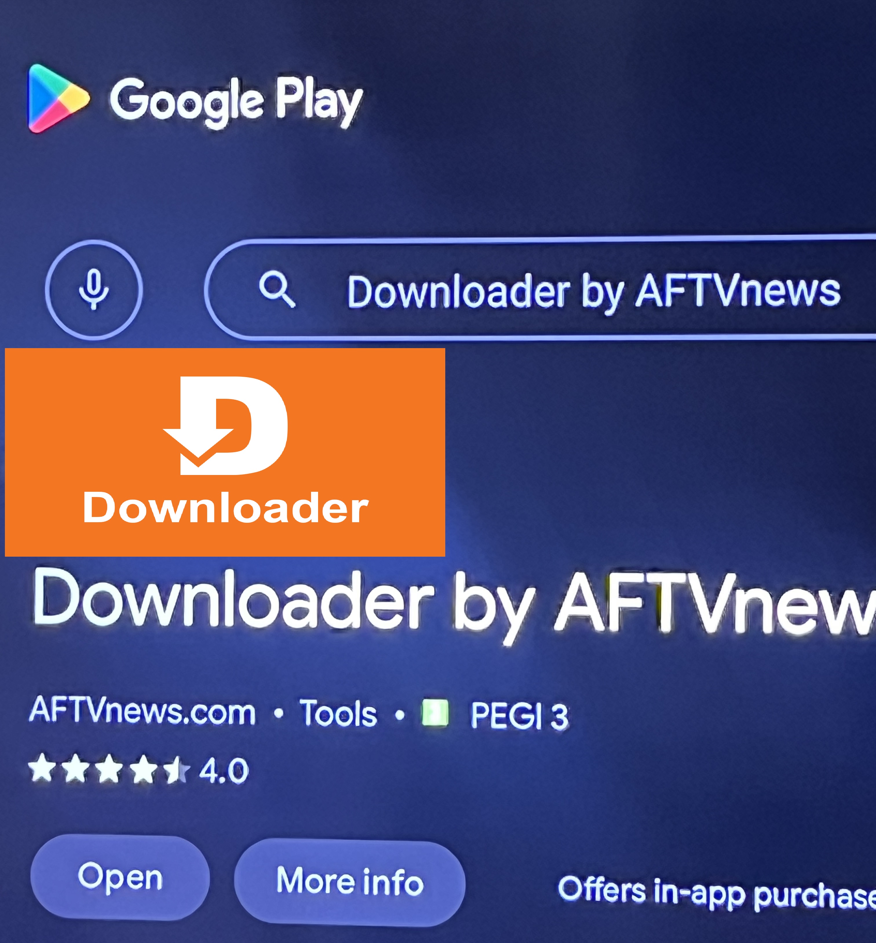 Download the Downloader app from Google Play Store