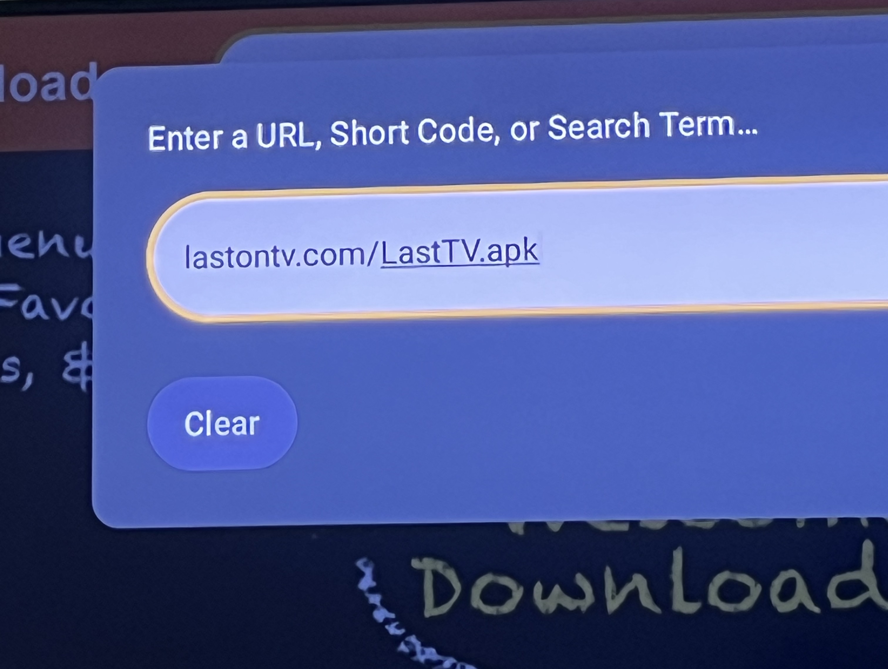 Enter the URL in Downloader app